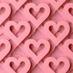 Pink 3D Hearts Pattern Wallpaper