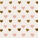 Pink Gold Hearts Pattern Wallpaper