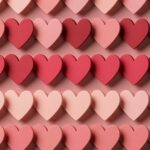 Pink Red Hearts Pattern Rows Wallpaper