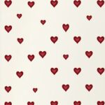 Scattered Red Hearts Minimalist Wallpaper