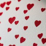 Textured Red Hearts White Background Wallpaper