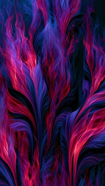 Abstract neon wallpaper featuring glowing pink and blue wavy patterns