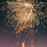 City Fireworks Night Mobile Aesthetic Wallpaper