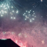 New Year Aesthetic Fireworks Umbrella Wallpaper
