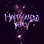 New Year Aesthetic Glowing Purple Happy New Year Wallpaper