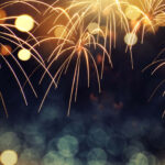Golden Fireworks Bokeh Night Aesthetic Wallpaper