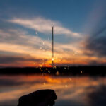 Sparkler Sunset Lake Aesthetic Wallpaper