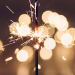 New Year Aesthetic Sparkler Bokeh Lights Wallpaper