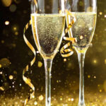 New Year Aesthetic Champagne Flutes Wallpaper