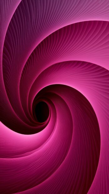 A vibrant pink aesthetic wallpaper presenting an abstract deep magenta swirl with intricate radiating lines and a dark center
