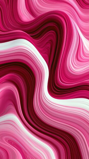 A vibrant pink aesthetic wallpaper featuring smooth, flowing abstract waves in shades of pink, magenta, and white