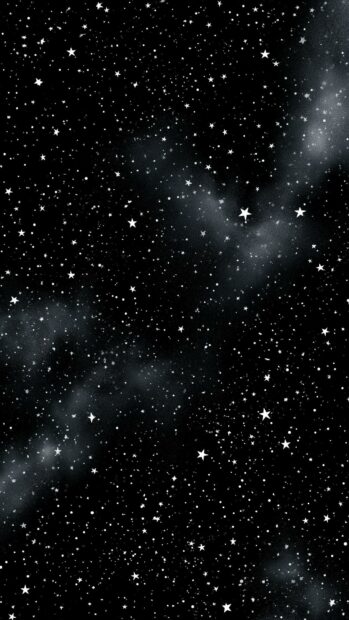 Stars wallpaper featuring a classic black background with scattered white stars and a subtle milky way effect