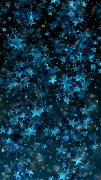 A vibrant Stars Wallpaper showcasing numerous sparkling blue stars falling against a dark background
