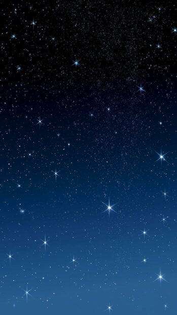 A stunning Stars Wallpaper featuring a gradient blue night sky full of sparkling stars