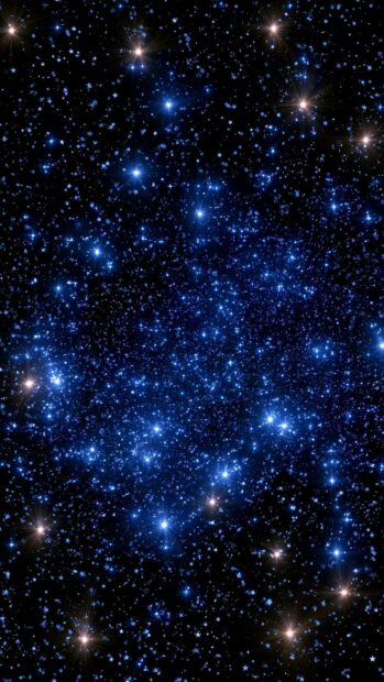 Stars wallpaper featuring a dense field of blue and warm-toned stars against a dark black background