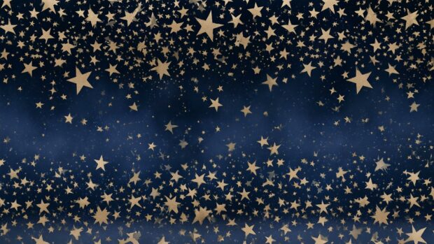 Elegant Stars Wallpaper featuring countless golden stars scattered across a deep blue background with a clear central band