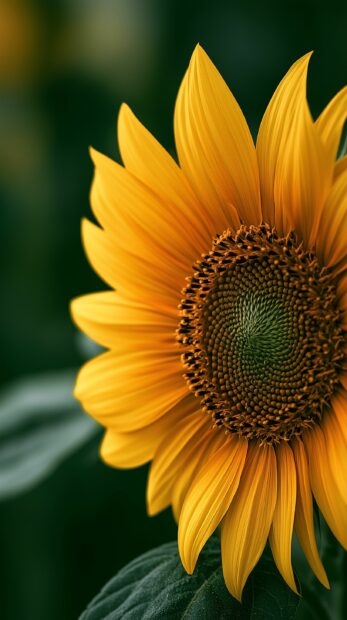 Vibrant sunflower wallpaper featuring a close-up of a single yellow sunflower with a soft green background