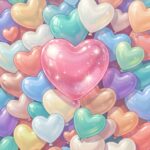 Colorful Sparkling Heart Balloons Wallpaper On Heart