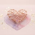 Wallpaper On Heart Copper Wire Heart Pink Background Wallpaper