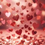 Falling Glitter Red Hearts Bokeh Wallpaper On Heart