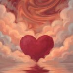 Floating Red Heart Clouds Art Wallpaper On Heart