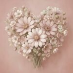 Floral Heart Bouquet Pink Background Wallpaper On Heart