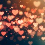 Glowing Bokeh Hearts Gradient Wallpaper On Heart