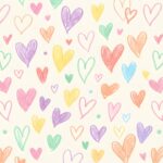 Pastel Crayon Hearts Doodle Wallpaper On Heart