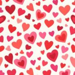 Red Pink Scattered Hearts Pattern Wallpaper On Heart