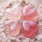 Sparkling Pink Hearts On Petals Wallpaper On Heart