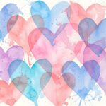 Wallpaper On Heart Watercolor Pastel Overlapping Hearts Wallpaper