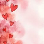 Watercolor Red Hearts White Space Wallpaper On Heart