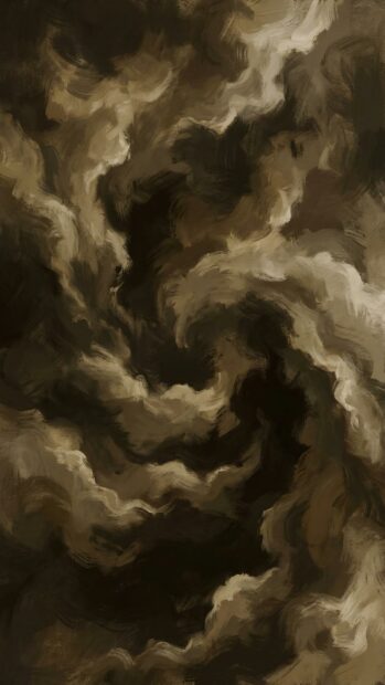 Abstract cloud design wallpaper in dark colors, fitting the Dark Academia theme