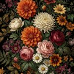 Dark Academia Wallpaper Floral Bouquet