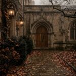 Dark Academia Wallpaper Gothic Courtyard