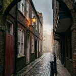 Dark Academia Wallpaper Misty Alleyway