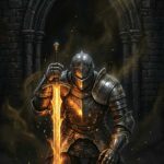 Dark Souls Wallpaper Knight with Glowing Sword