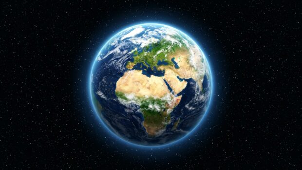 High-resolution image of Earth focusing on Africa and Europe