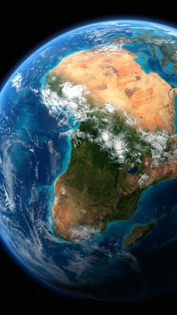 Earth wallpaper showing a Full HD view of Africa from space