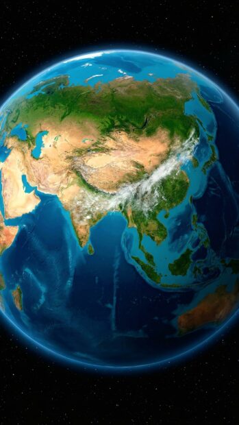 A Full HD Earth wallpaper displaying a global view of the planet