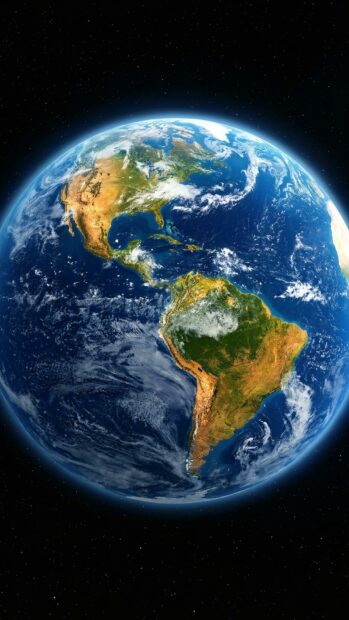 Earth wallpaper showing North and South America in full HD resolution