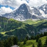 Mountains Wallpaper Alpine Cabin View