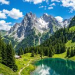Mountains Wallpaper Lake Cabin Scenery