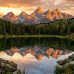 Mountains Wallpaper Lake Reflection Sunset