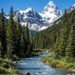 Mountains Wallpaper River and Moon