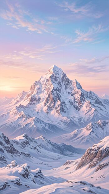 A stunning snowy mountain peak at sunrise, perfect for a Full HD wallpaper