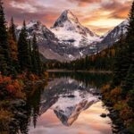 Mountains Wallpaper Sunset Reflection