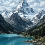 Mountains Wallpaper Turquoise Lake