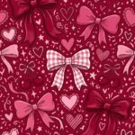 Red Aesthetic Wallpaper Bows and Cherries