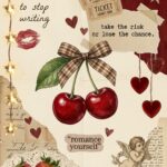 Romantic Cherry Collage Red Aesthetic Wallpaper